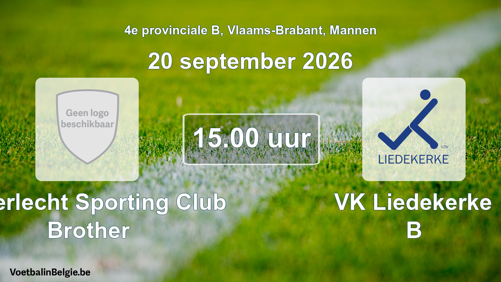 Geplande wedstrijd mannenvoetbal: Anderlecht Sporting Club Brother - VK Liedekerke B (20 september 2026)