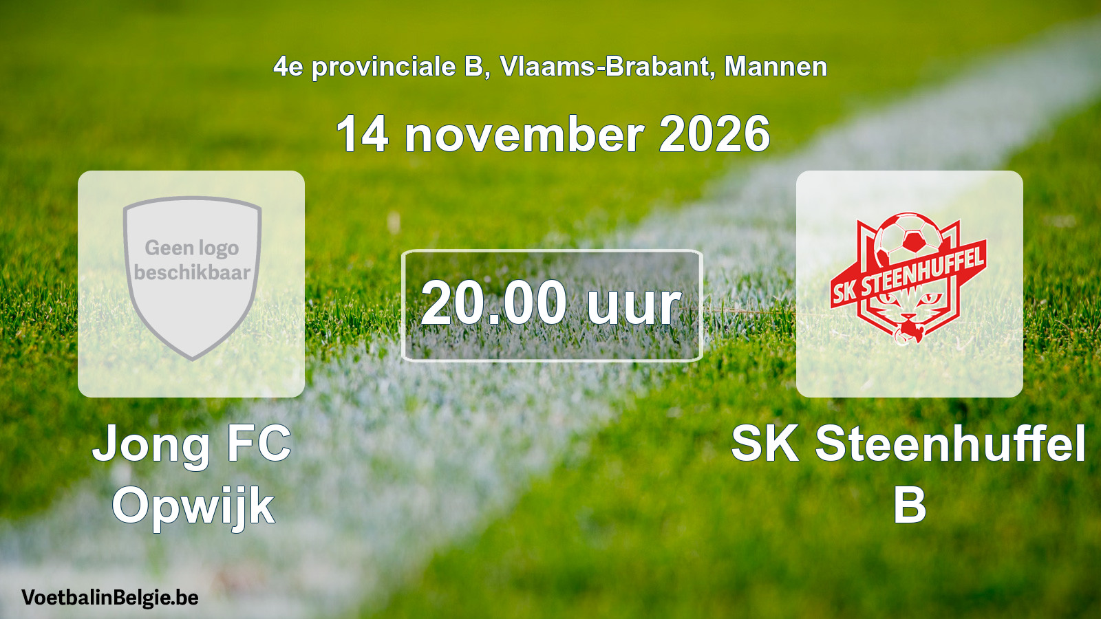 Geplande wedstrijd mannenvoetbal: Jong FC Opwijk - SK Steenhuffel B (14 november 2026)