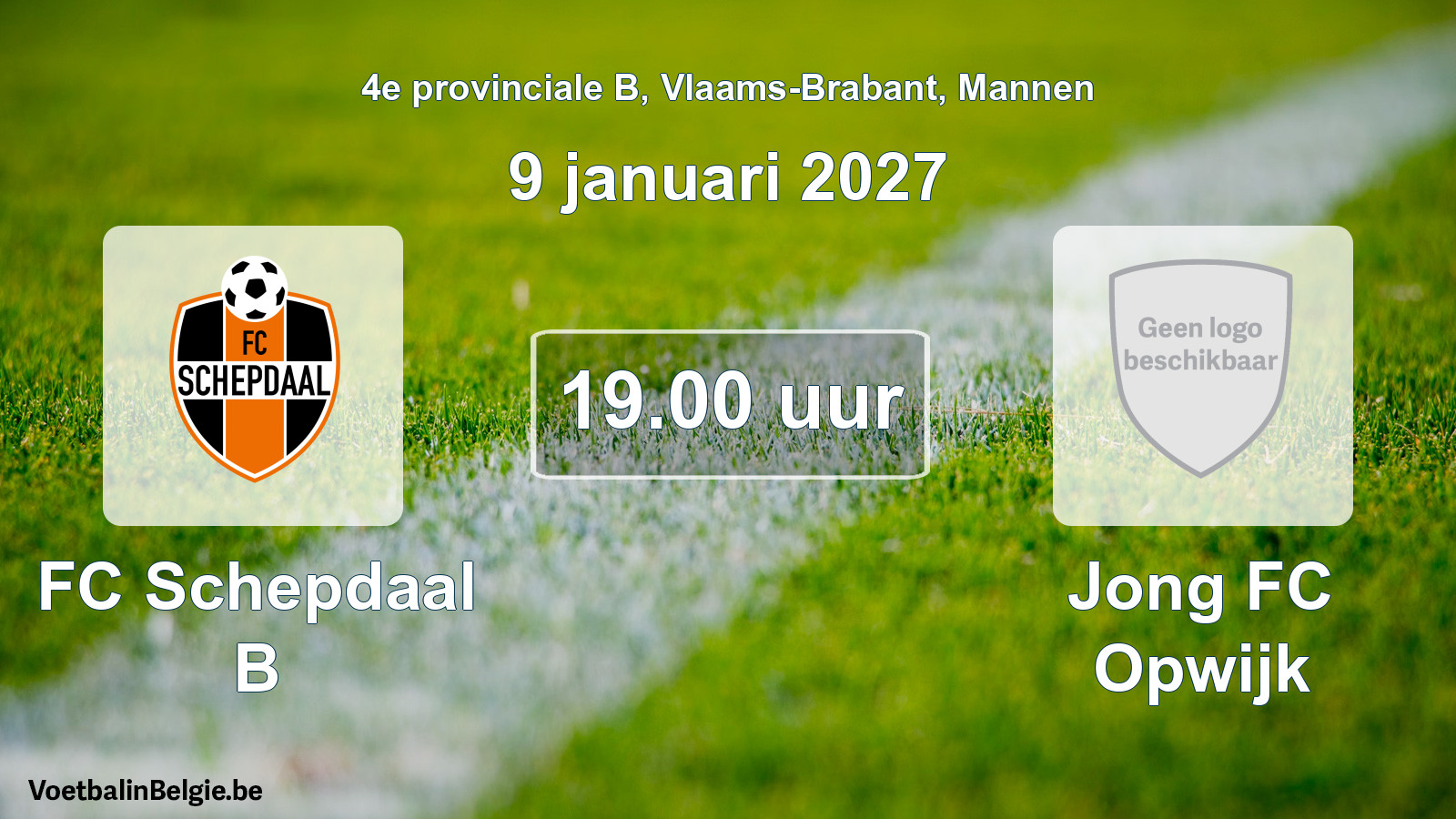 Geplande wedstrijd mannenvoetbal: FC Schepdaal B - Jong FC Opwijk (9 januari 2027)