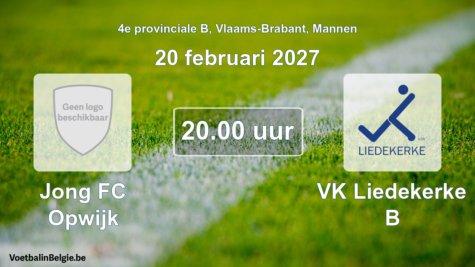 Geplande wedstrijd mannenvoetbal: Jong FC Opwijk - VK Liedekerke B (20 februari 2027)
