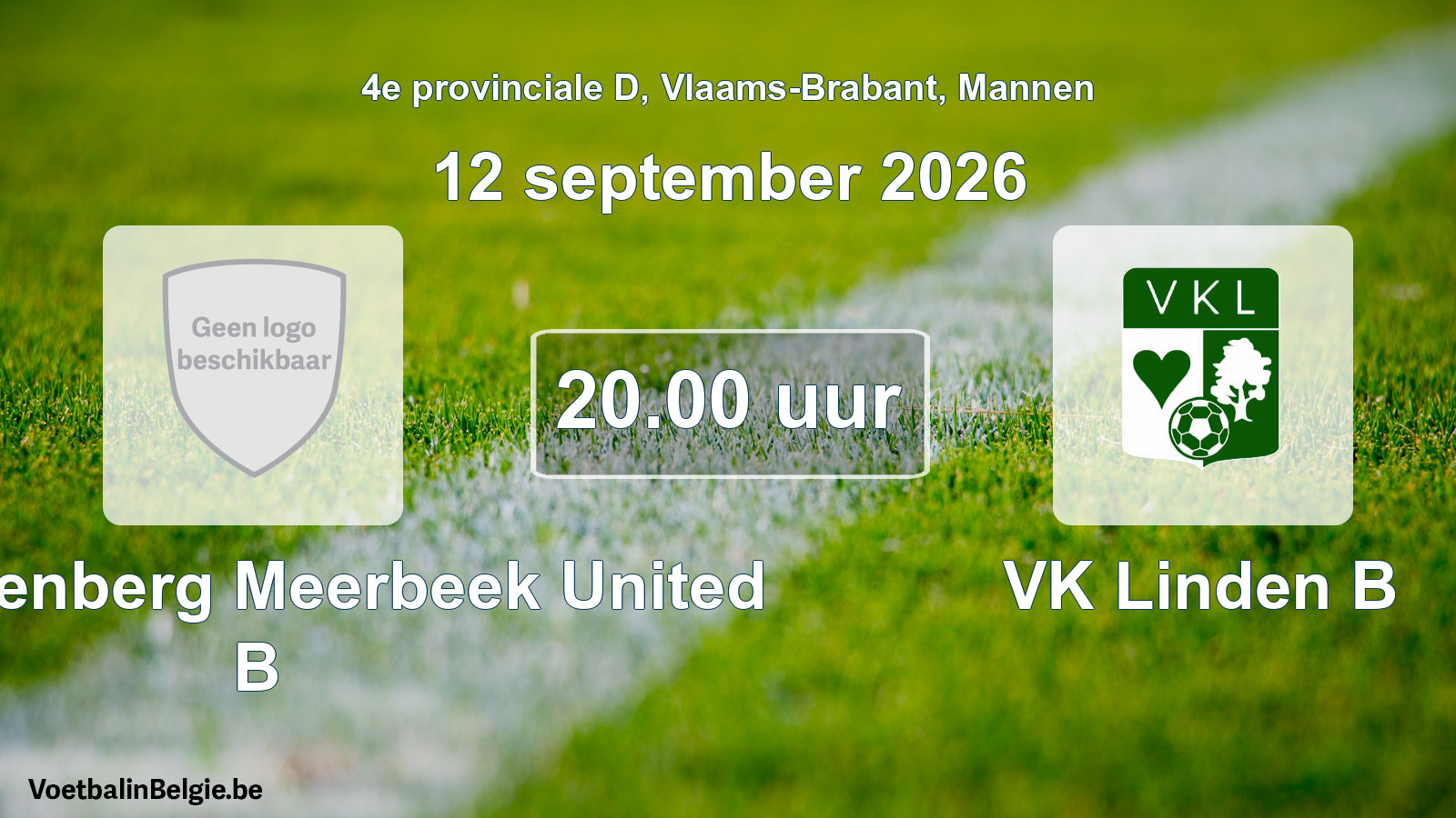 Geplande wedstrijd mannenvoetbal: FC Kortenberg Meerbeek United B - VK Linden B (12 september 2026)