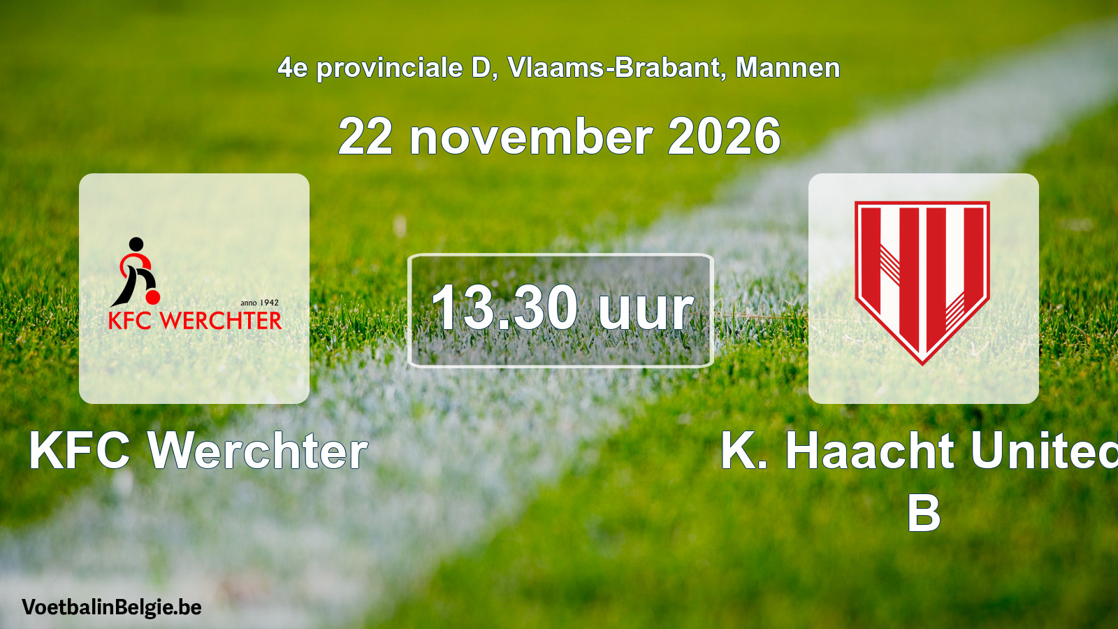 Geplande wedstrijd mannenvoetbal: KFC Werchter - K. Haacht United B (22 november 2026)