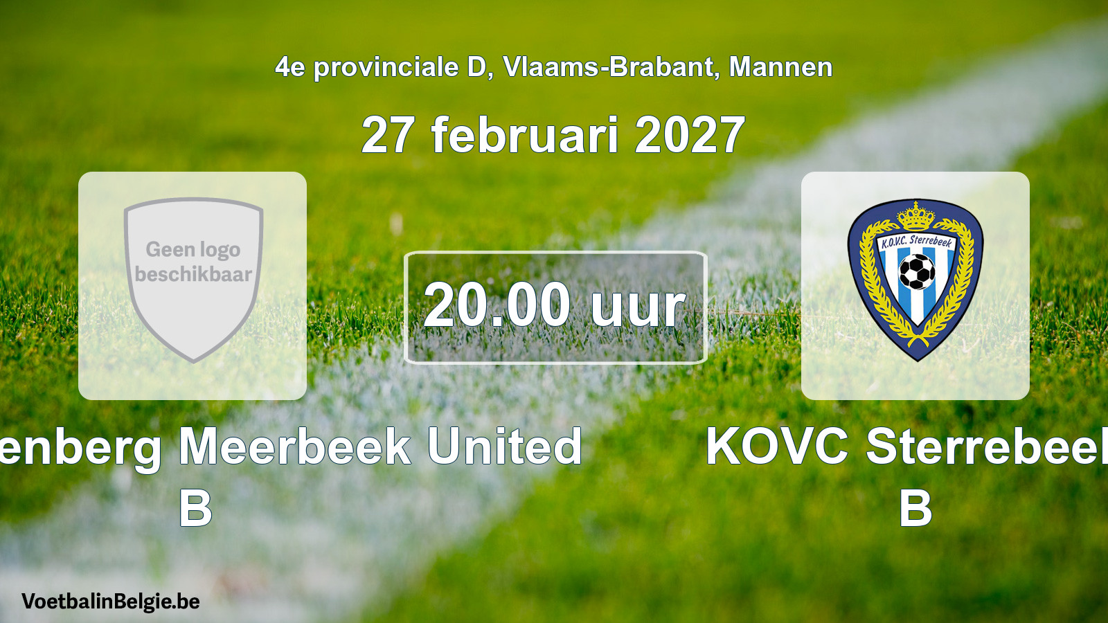 Geplande wedstrijd mannenvoetbal: FC Kortenberg Meerbeek United B - KOVC Sterrebeek B (27 februari 2027)