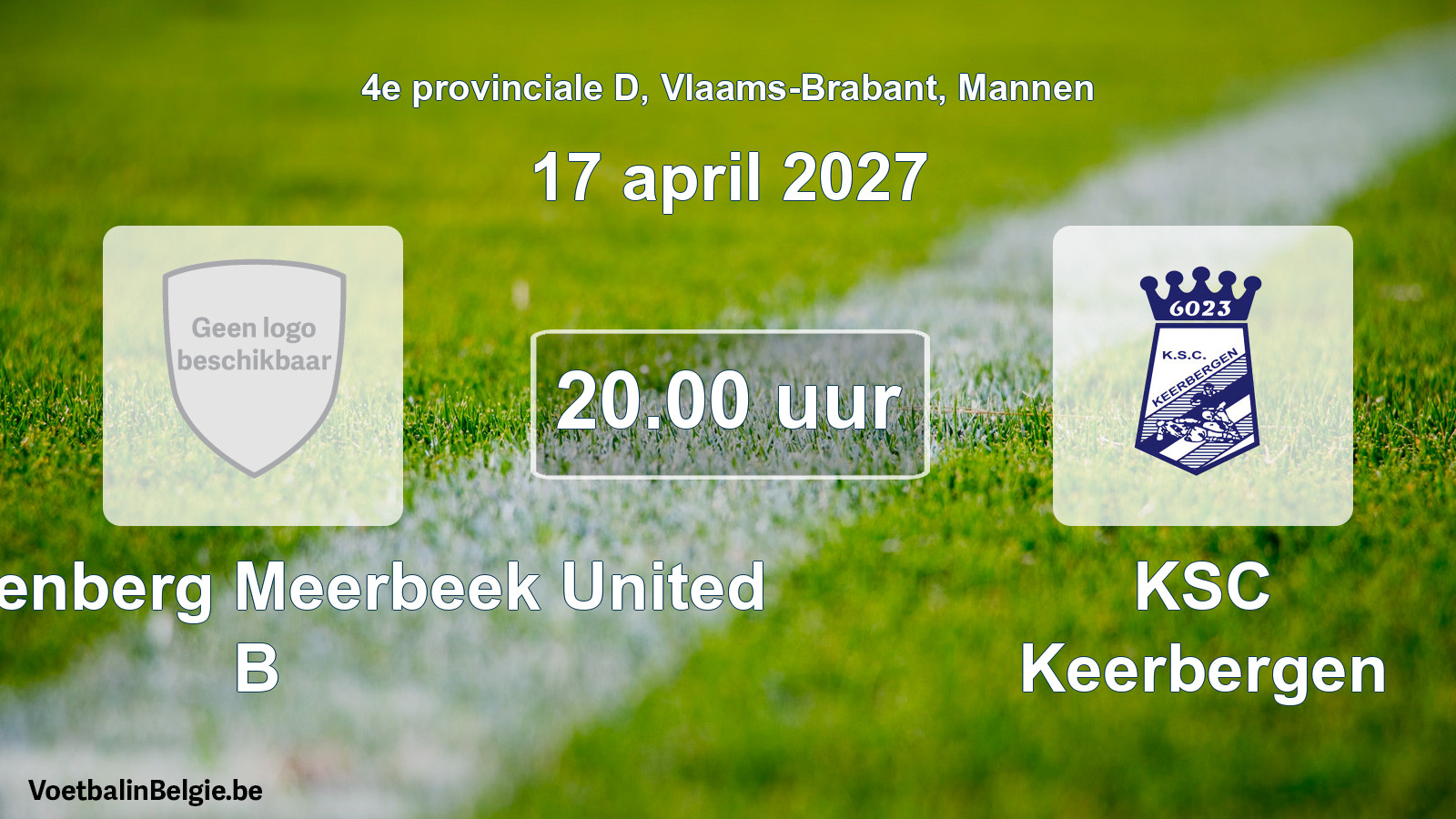 Geplande wedstrijd mannenvoetbal: FC Kortenberg Meerbeek United B - KSC Keerbergen (17 april 2027)