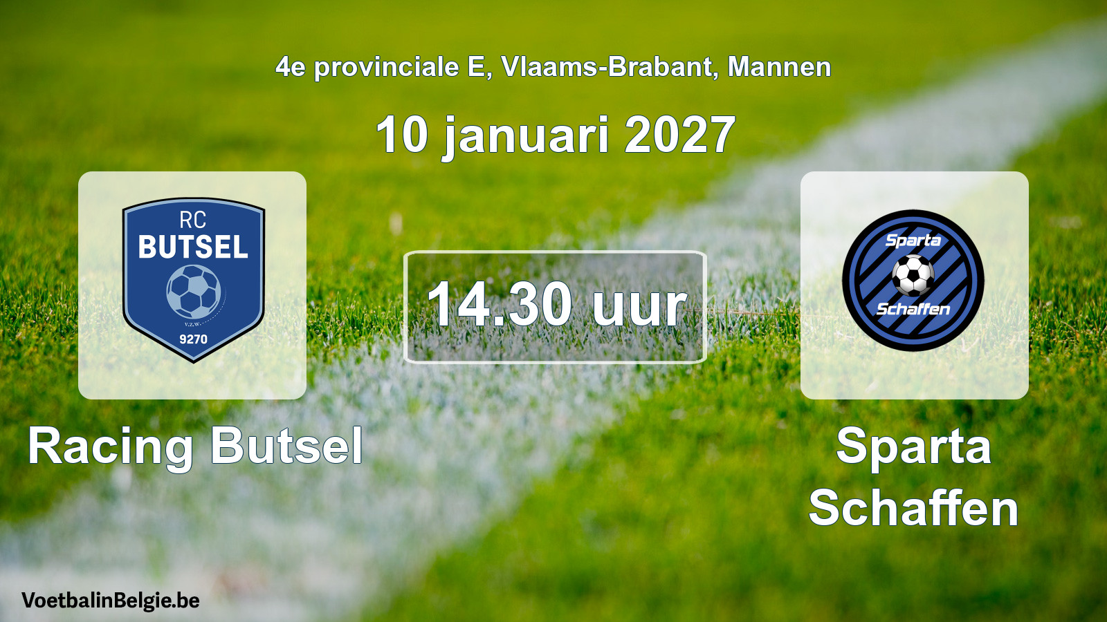 Geplande wedstrijd mannenvoetbal: Racing Butsel - Sparta Schaffen (10 januari 2027)