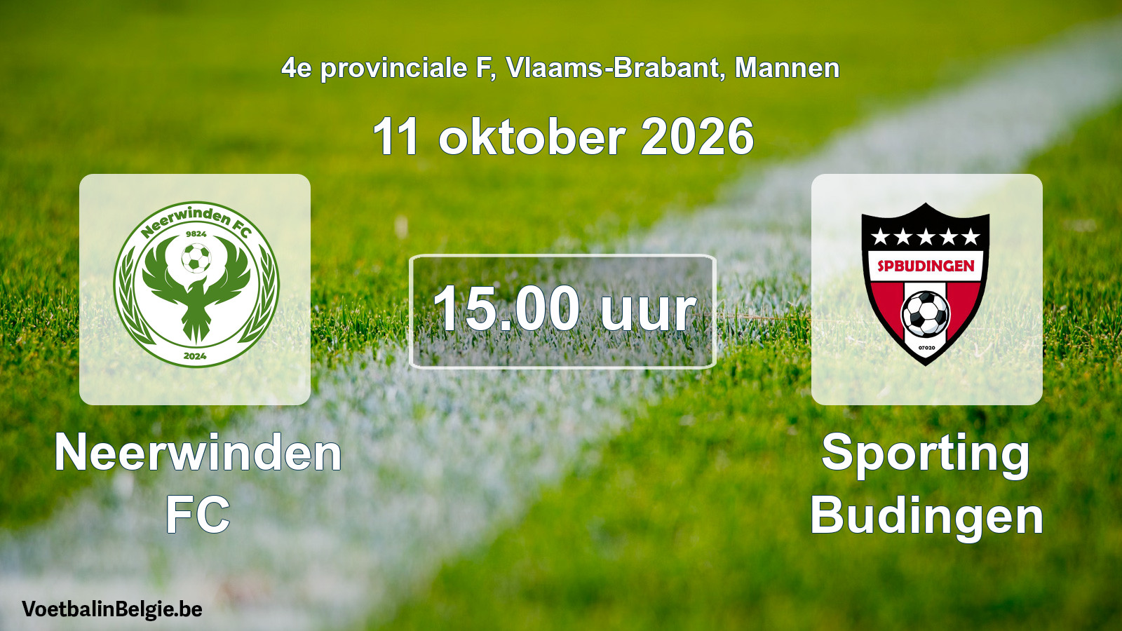 Geplande wedstrijd mannenvoetbal: Neerwinden FC - Sporting Budingen (11 oktober 2026)