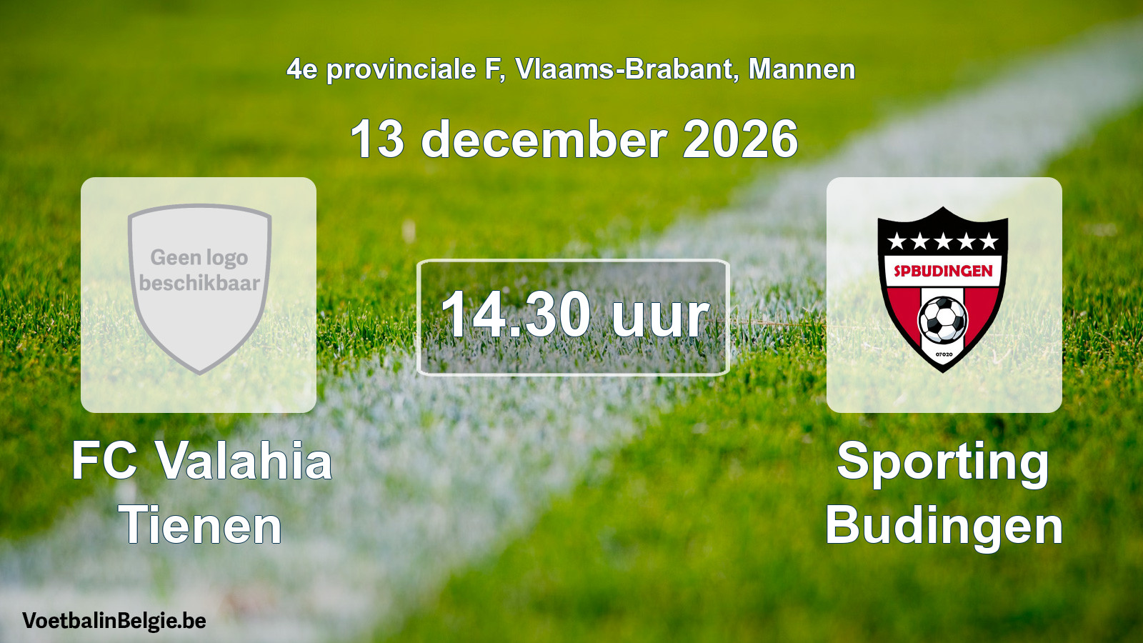 Match prévu football hommes: FC Valahia Tienen - Sporting Budingen (13 décembre 2026)