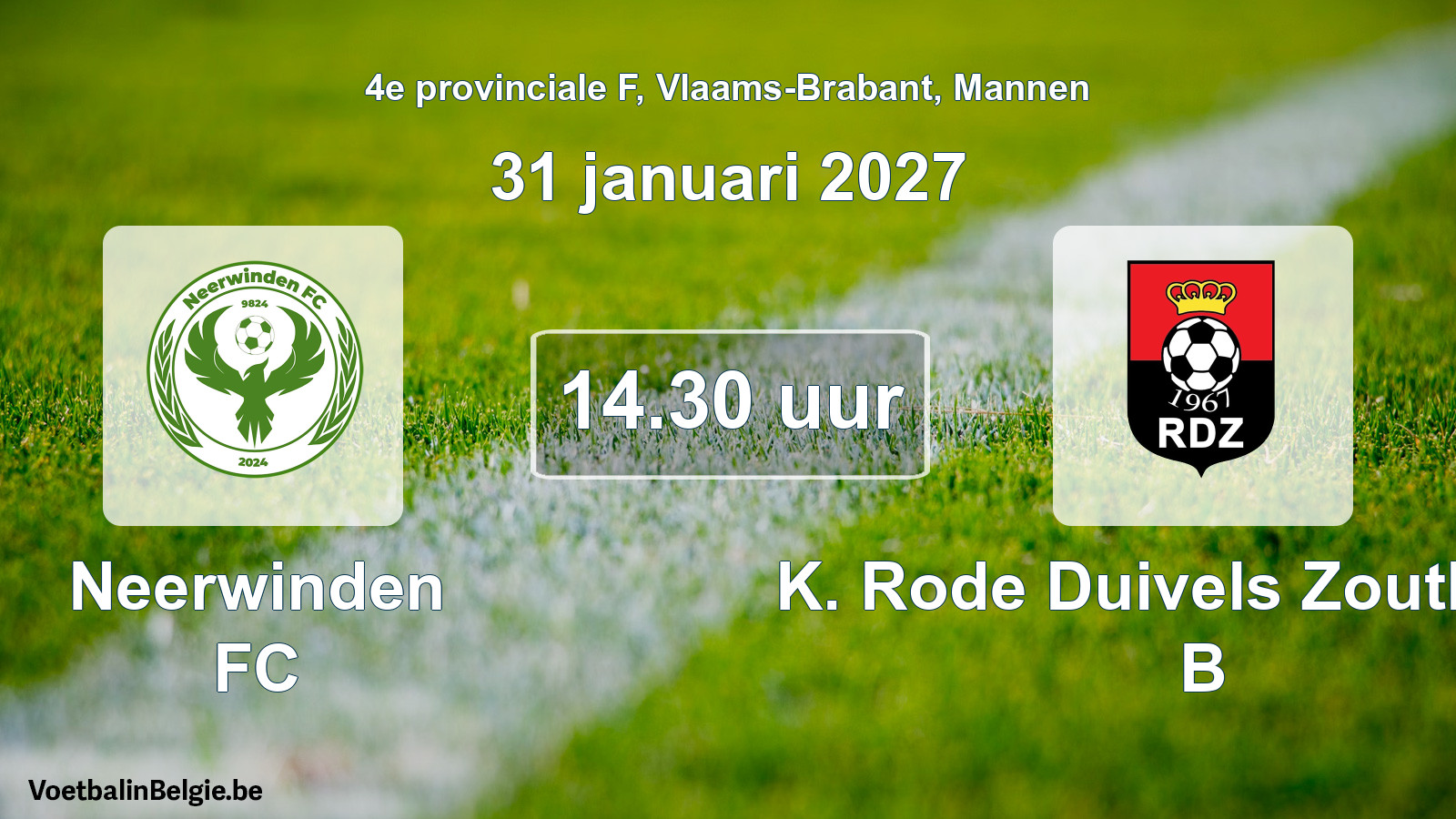 Geplande wedstrijd mannenvoetbal: Neerwinden FC - K. Rode Duivels Zoutleeuw B (31 januari 2027)