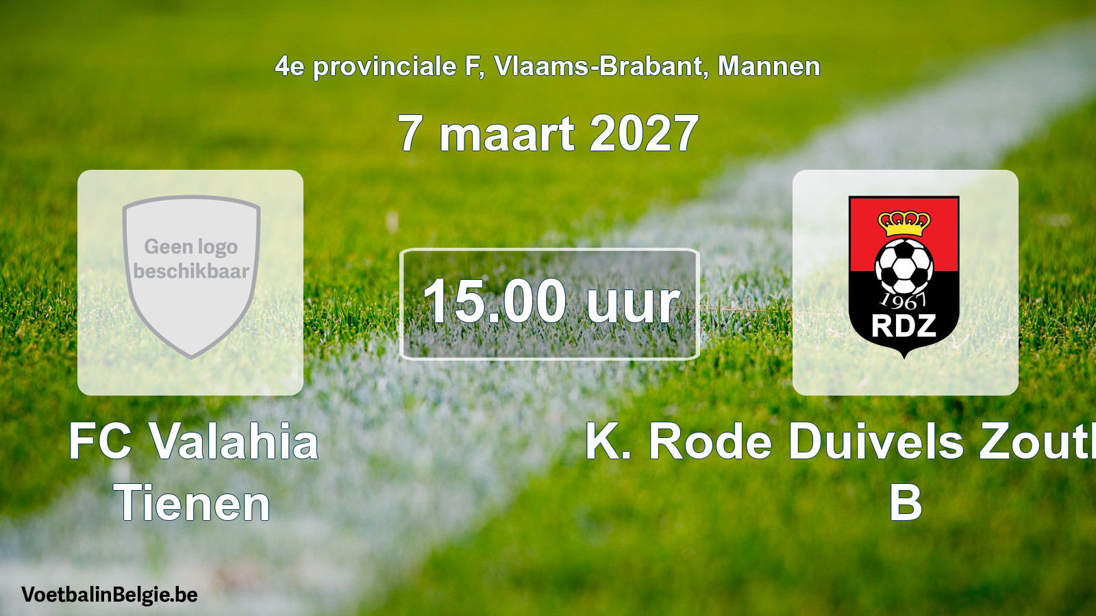 Geplande wedstrijd mannenvoetbal: FC Valahia Tienen - K. Rode Duivels Zoutleeuw B (7 maart 2027)