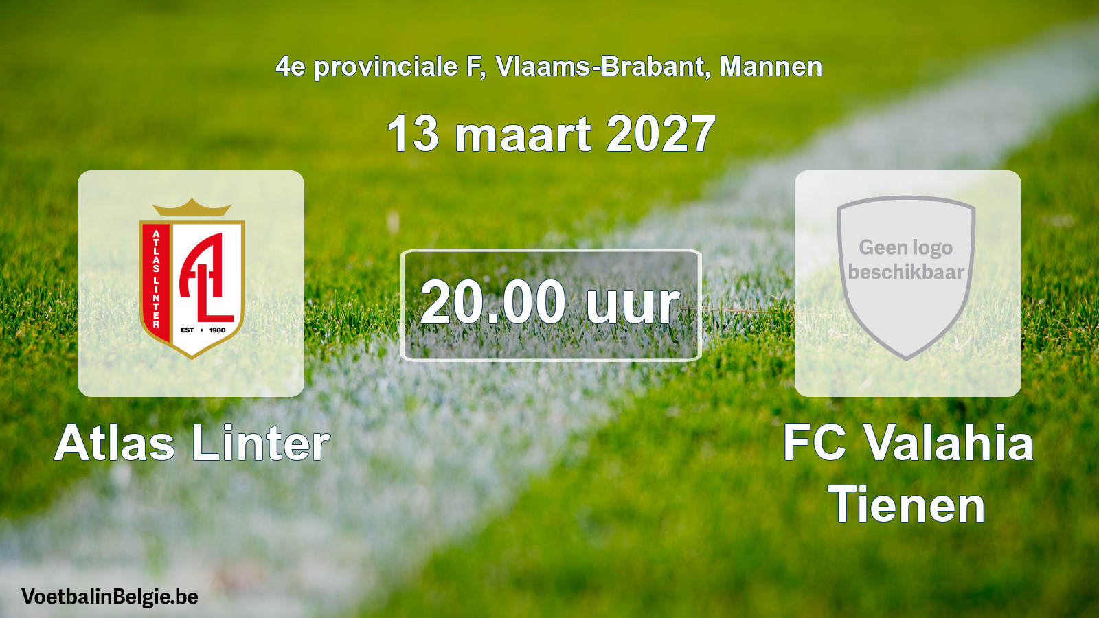 Geplande wedstrijd mannenvoetbal: Atlas Linter - FC Valahia Tienen (13 maart 2027)
