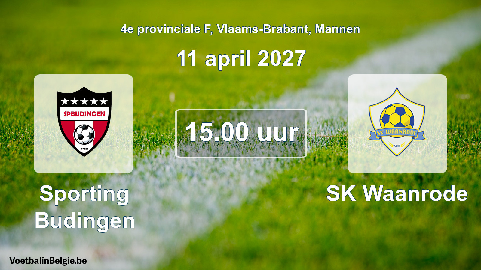 Geplande wedstrijd mannenvoetbal: Sporting Budingen - SK Waanrode (11 april 2027)