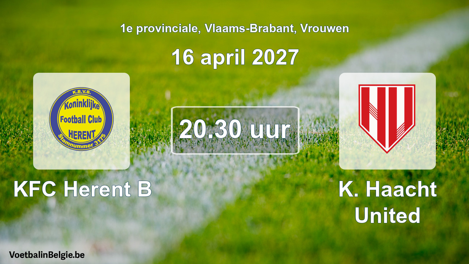 Geplantes Spiel frauen-Fußball: KFC Herent B - K. Haacht United (16 April 2027)