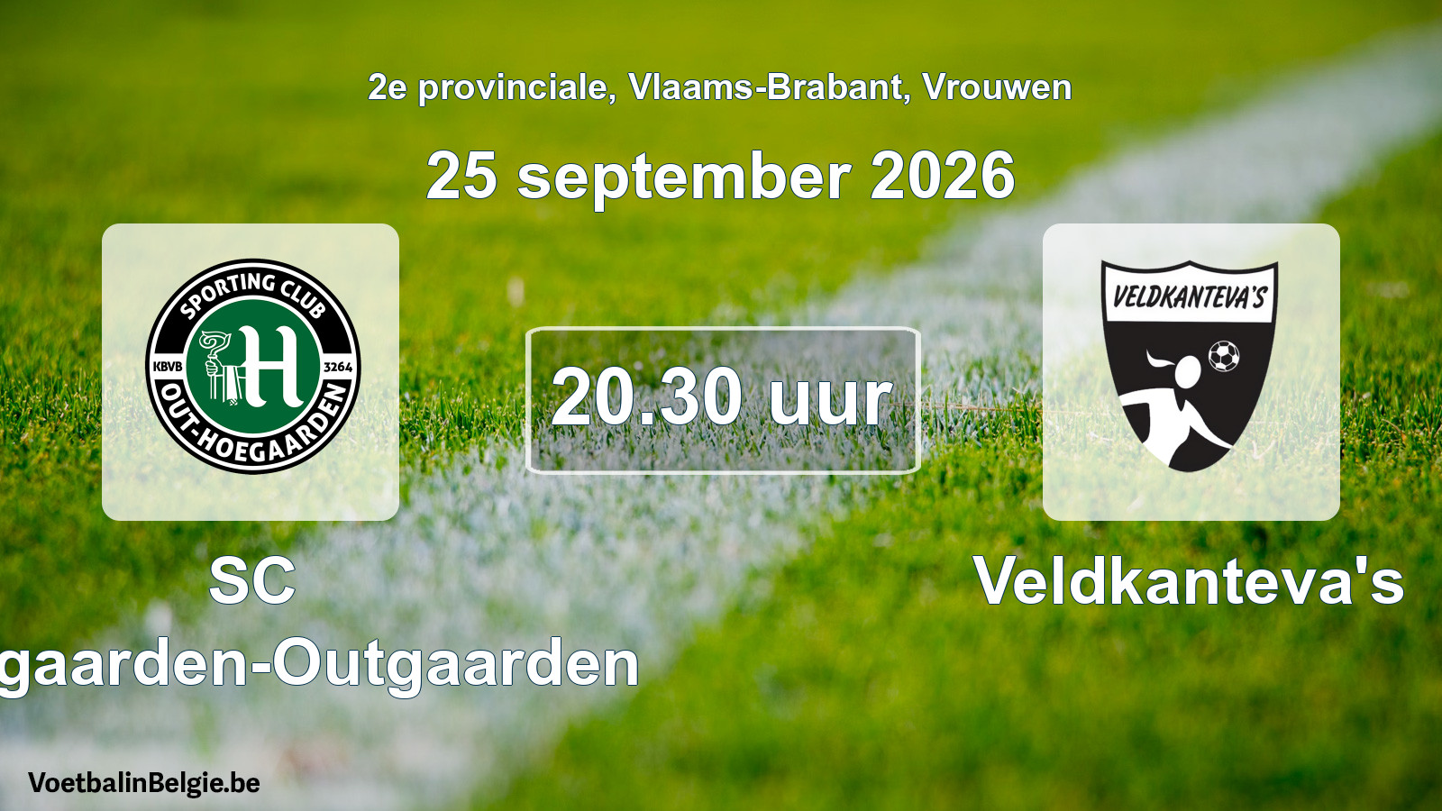Geplande wedstrijd vrouwenvoetbal: SC Hoegaarden-Outgaarden - Veldkanteva's (25 september 2026)
