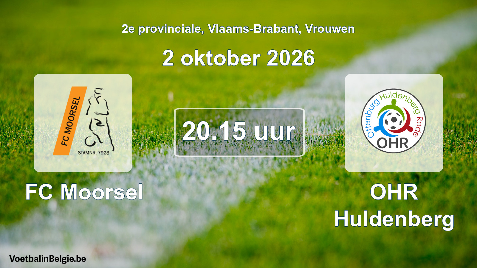 Geplande wedstrijd vrouwenvoetbal: FC Moorsel - OHR Huldenberg (2 oktober 2026)