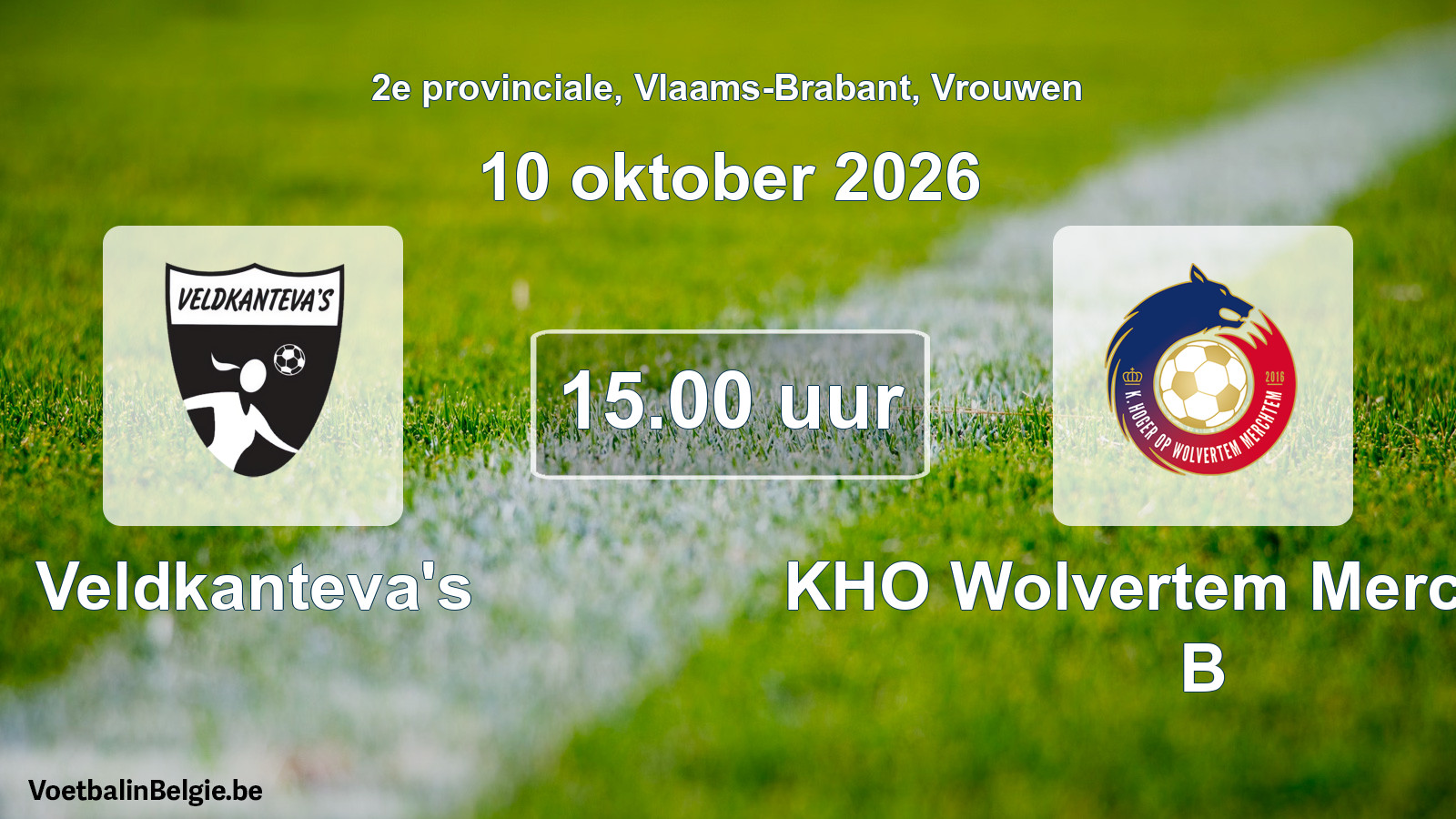 Geplande wedstrijd vrouwenvoetbal: Veldkanteva's - KHO Wolvertem Merchtem B (10 oktober 2026)