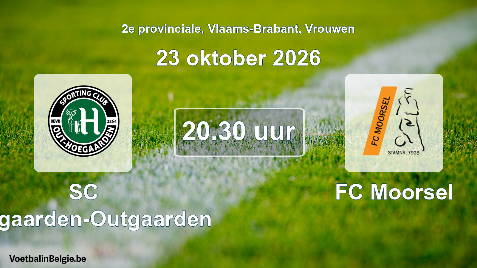 Geplande wedstrijd vrouwenvoetbal: SC Hoegaarden-Outgaarden - FC Moorsel (23 oktober 2026)