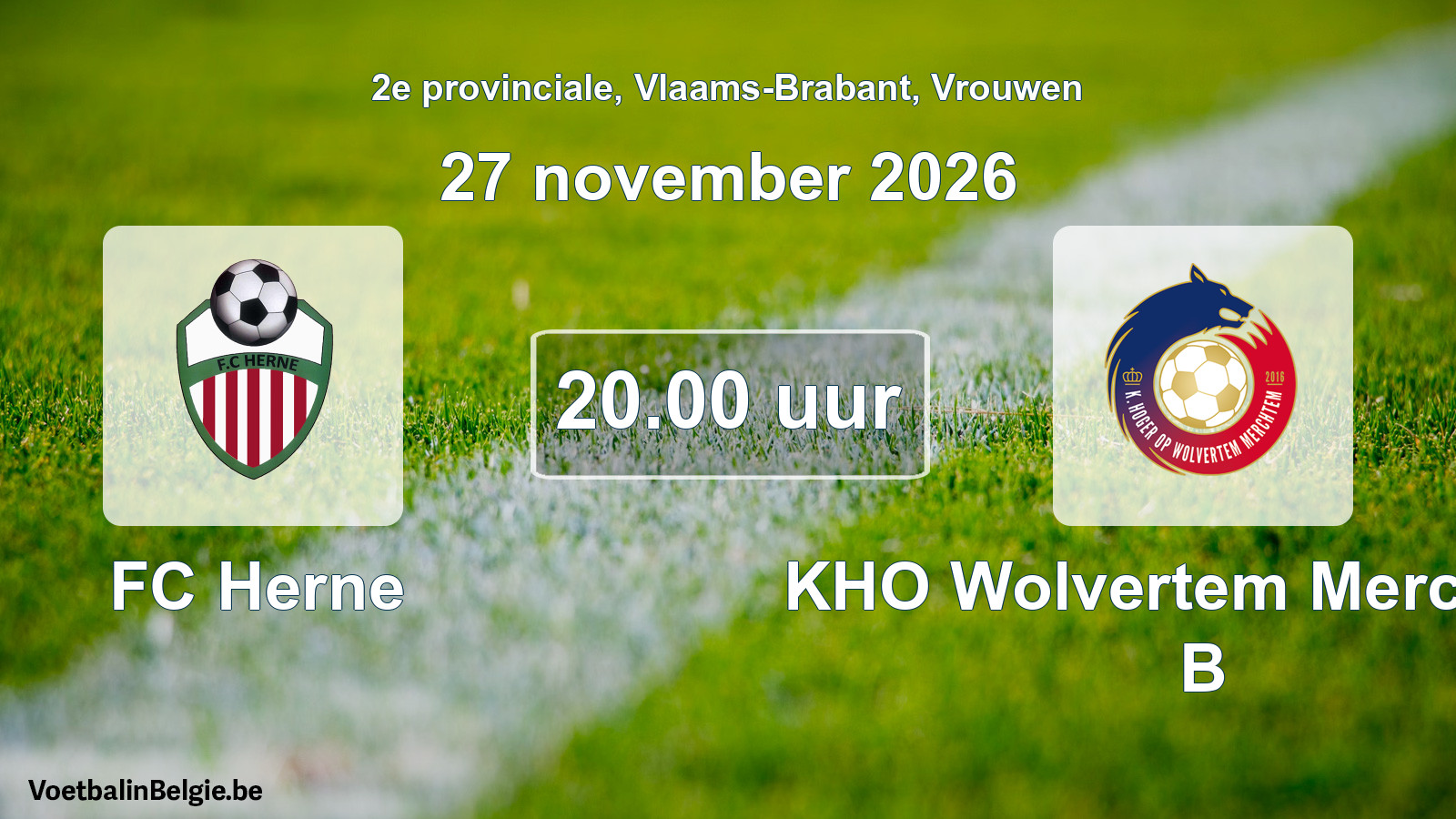 Geplande wedstrijd vrouwenvoetbal: FC Herne - KHO Wolvertem Merchtem B (27 november 2026)