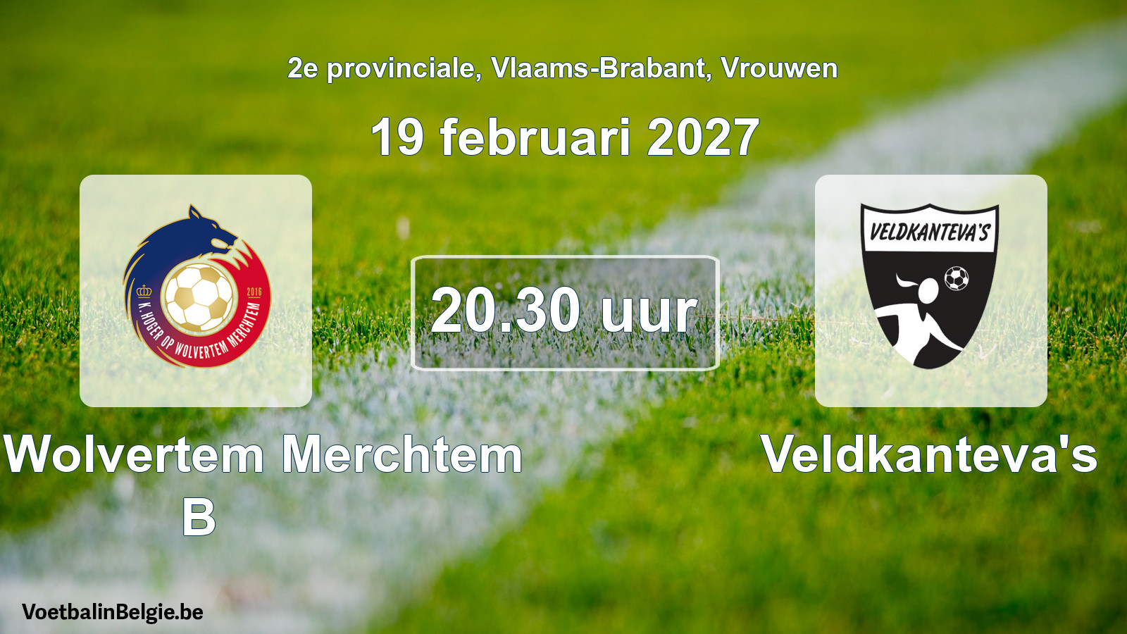 Geplande wedstrijd vrouwenvoetbal: KHO Wolvertem Merchtem B - Veldkanteva's (19 februari 2027)