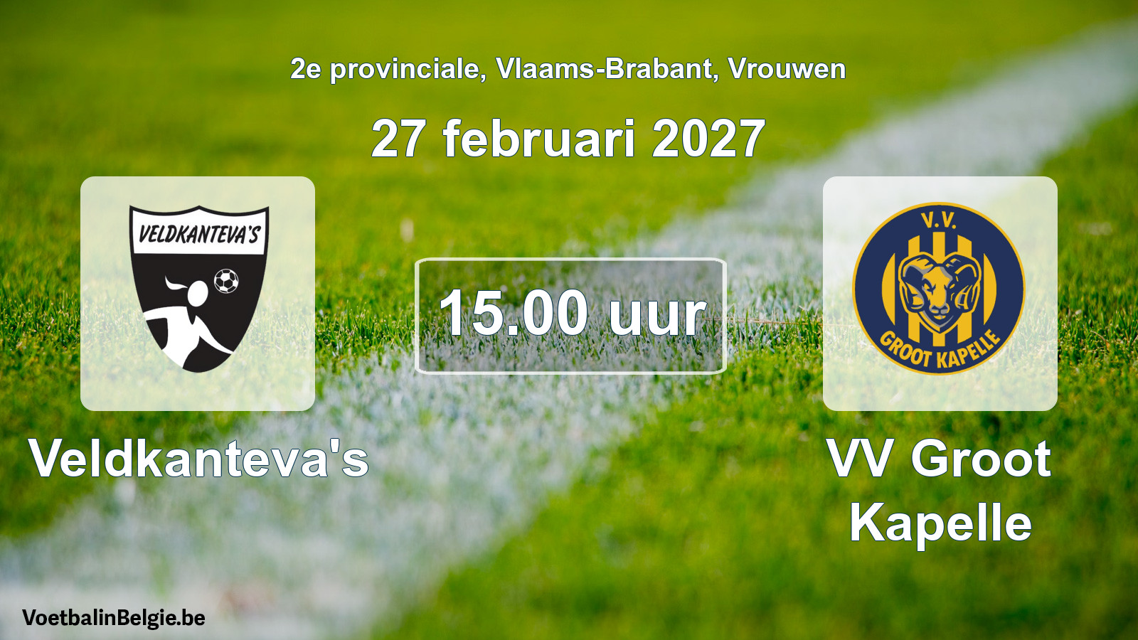 Geplande wedstrijd vrouwenvoetbal: Veldkanteva's - VV Groot Kapelle (27 februari 2027)