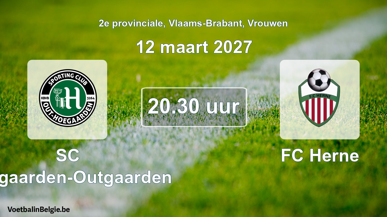 Geplande wedstrijd vrouwenvoetbal: SC Hoegaarden-Outgaarden - FC Herne (12 maart 2027)