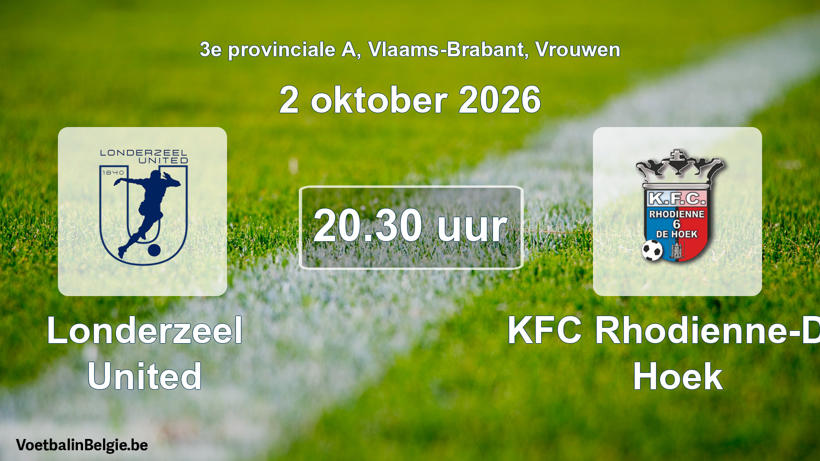 Geplande wedstrijd vrouwenvoetbal: Londerzeel United - KFC Rhodienne-De Hoek (2 oktober 2026)