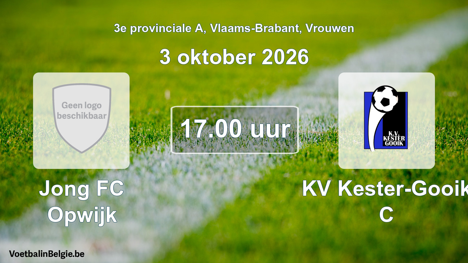 Geplande wedstrijd vrouwenvoetbal: Jong FC Opwijk - KV Kester-Gooik C (3 oktober 2026)