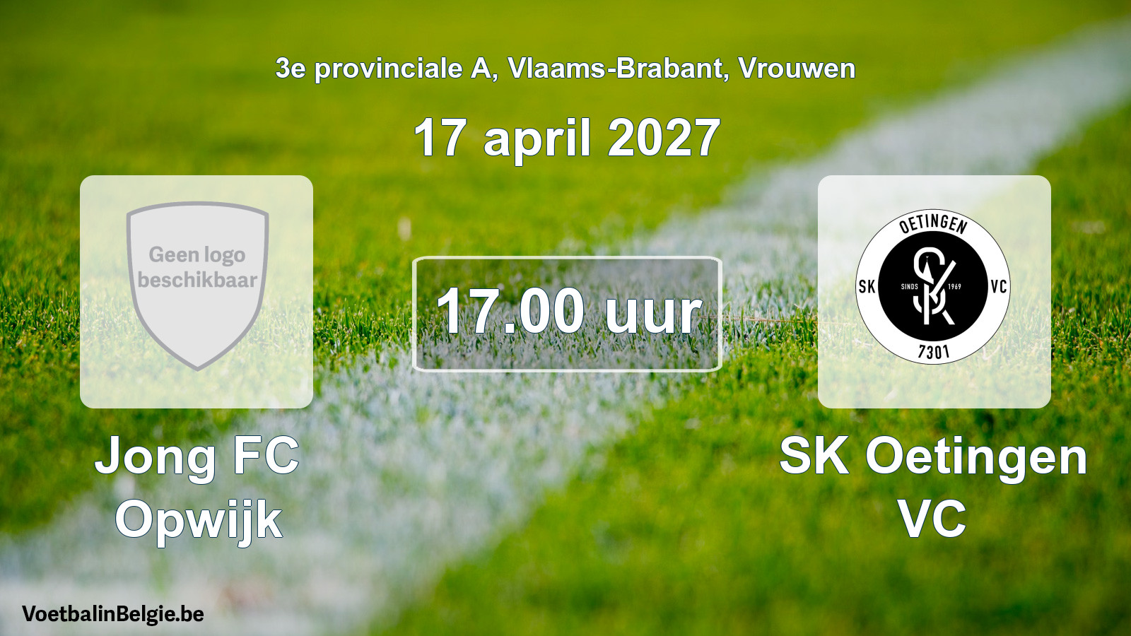 Geplande wedstrijd vrouwenvoetbal: Jong FC Opwijk - SK Oetingen VC (17 april 2027)