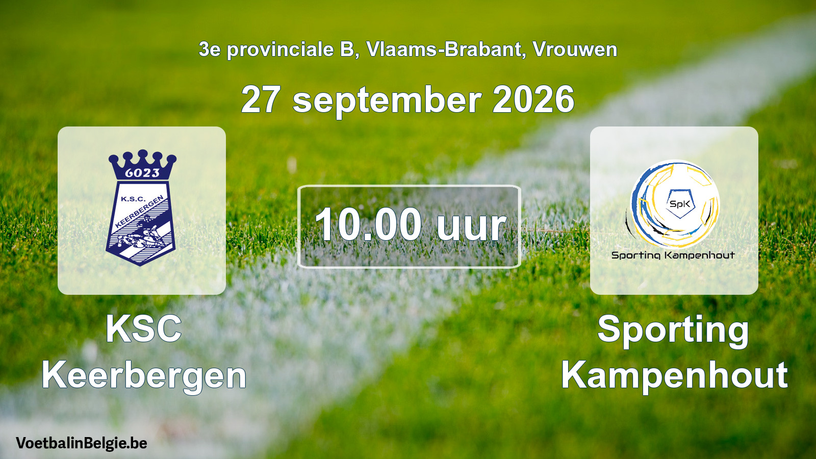 Geplande wedstrijd vrouwenvoetbal: KSC Keerbergen - Sporting Kampenhout (27 september 2026)