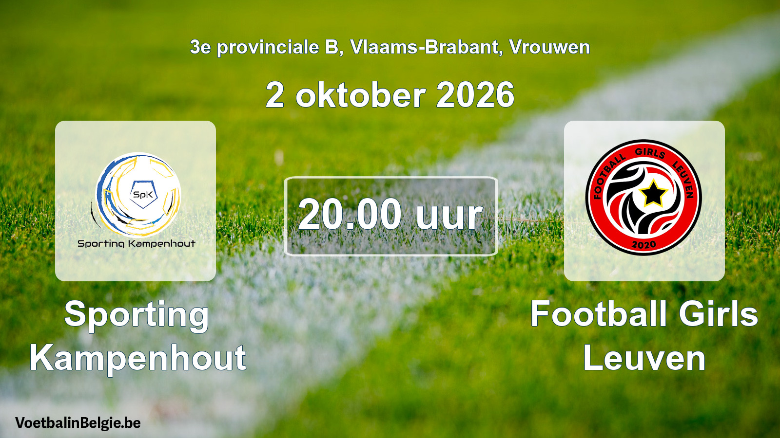 Geplande wedstrijd vrouwenvoetbal: Sporting Kampenhout - Football Girls Leuven (2 oktober 2026)