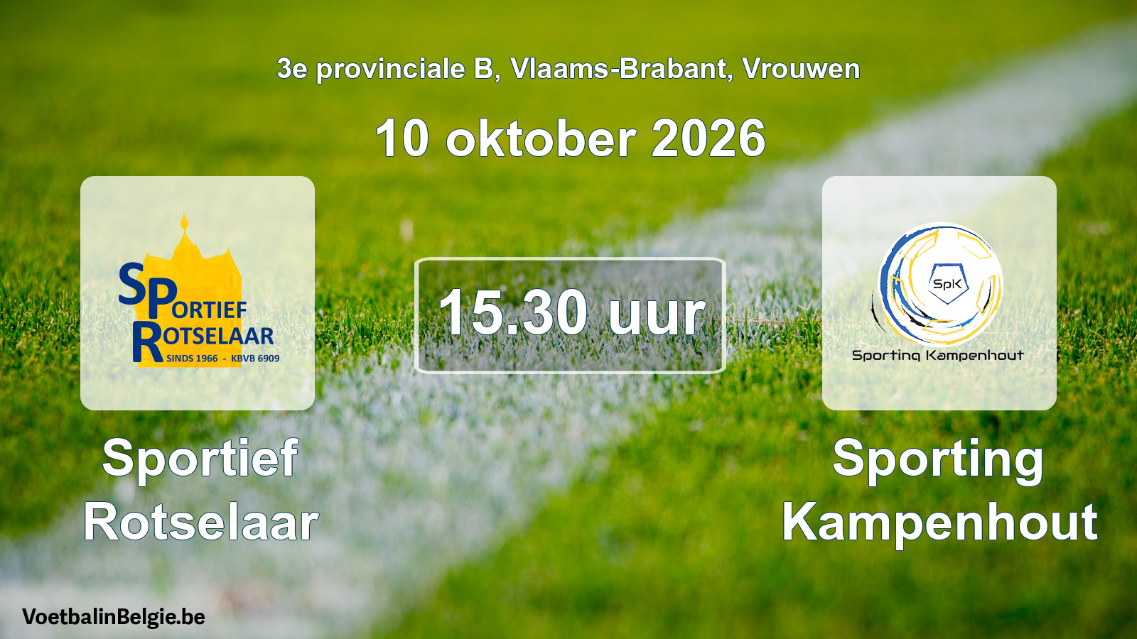 Geplande wedstrijd vrouwenvoetbal: Sportief Rotselaar - Sporting Kampenhout (10 oktober 2026)