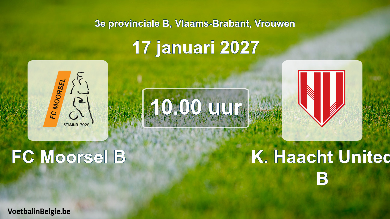 Match prévu football femmes: FC Moorsel B - K. Haacht United B (17 janvier 2027)