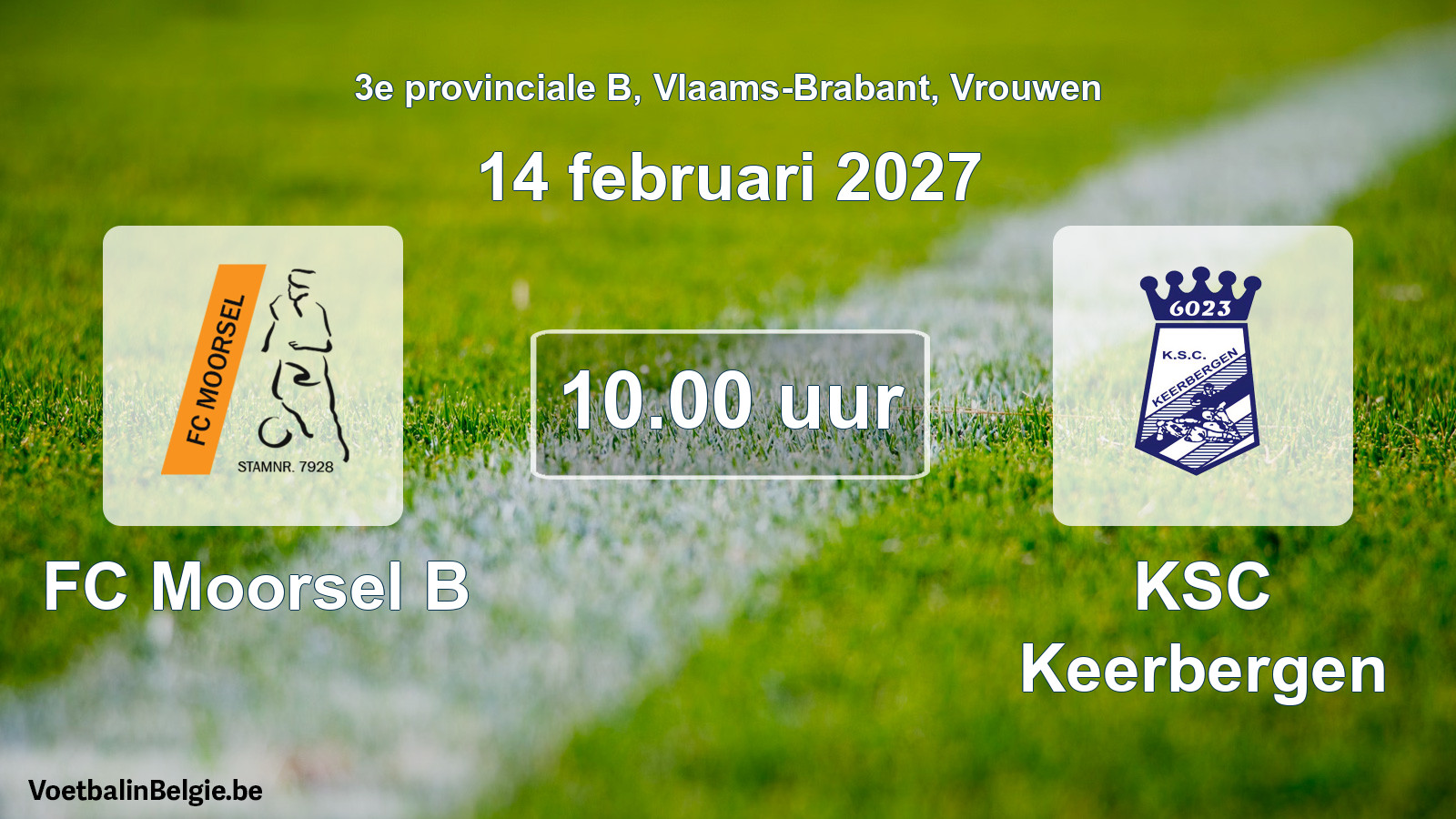 Geplantes Spiel frauen-Fußball: FC Moorsel B - KSC Keerbergen (14 Februar 2027)