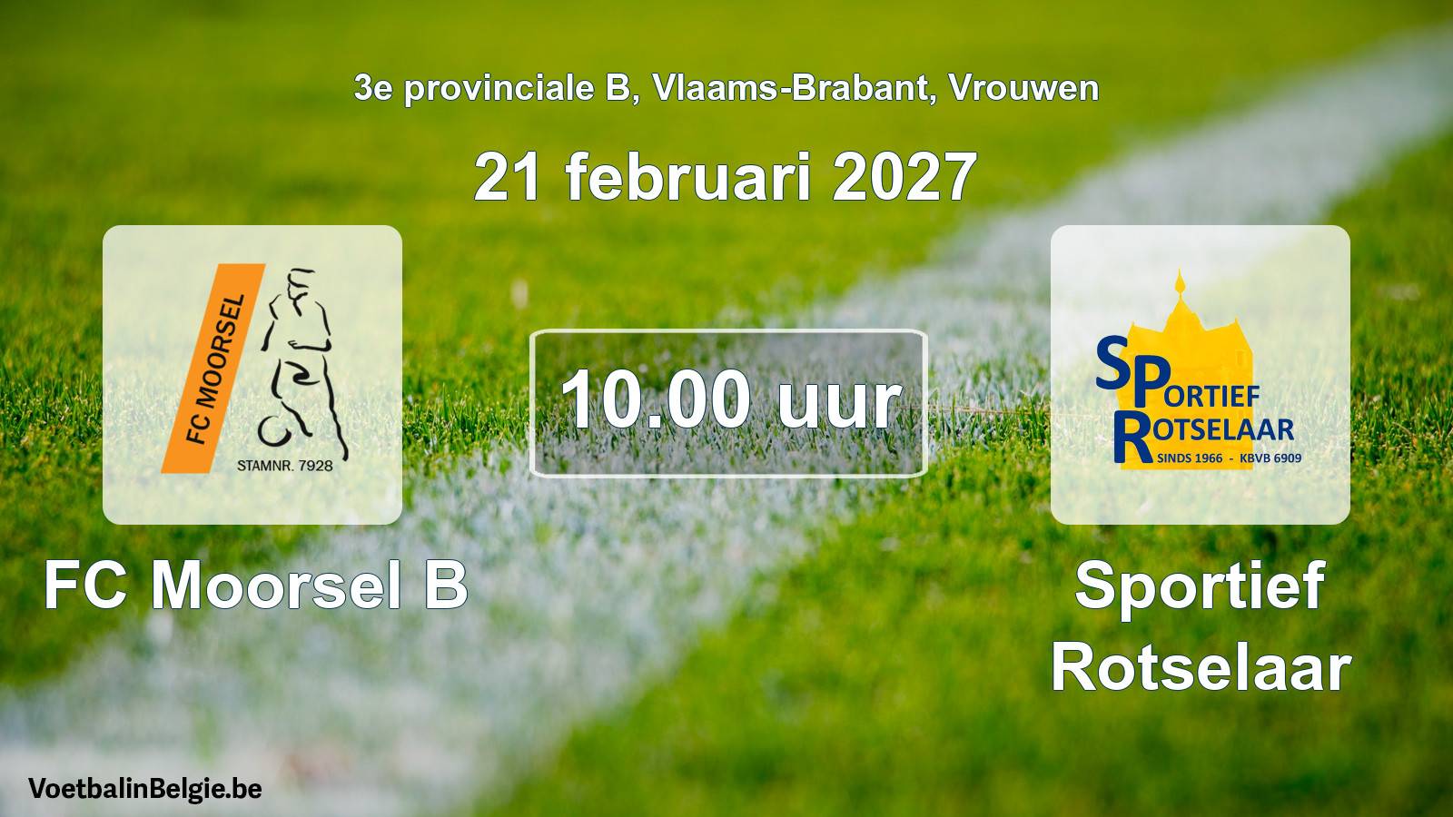 Geplantes Spiel frauen-Fußball: FC Moorsel B - Sportief Rotselaar (21 Februar 2027)