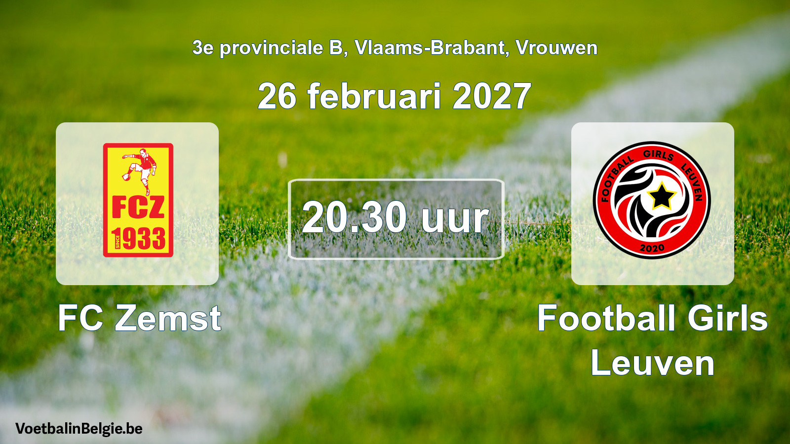 Geplande wedstrijd vrouwenvoetbal: FC Zemst - Football Girls Leuven (26 februari 2027)