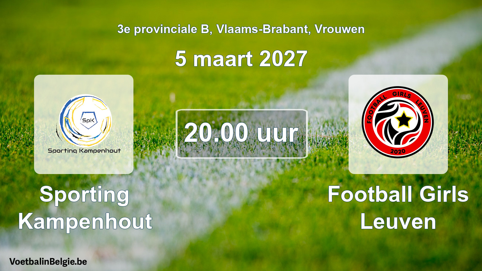 Geplande wedstrijd vrouwenvoetbal: Sporting Kampenhout - Football Girls Leuven (5 maart 2027)