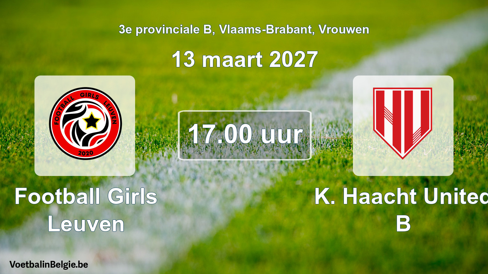 Geplande wedstrijd vrouwenvoetbal: Football Girls Leuven - K. Haacht United B (13 maart 2027)