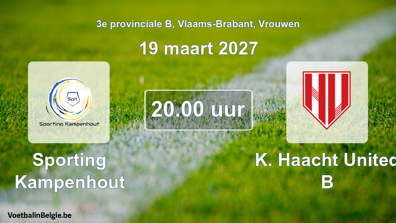 Geplande wedstrijd vrouwenvoetbal: Sporting Kampenhout - K. Haacht United B (19 maart 2027)