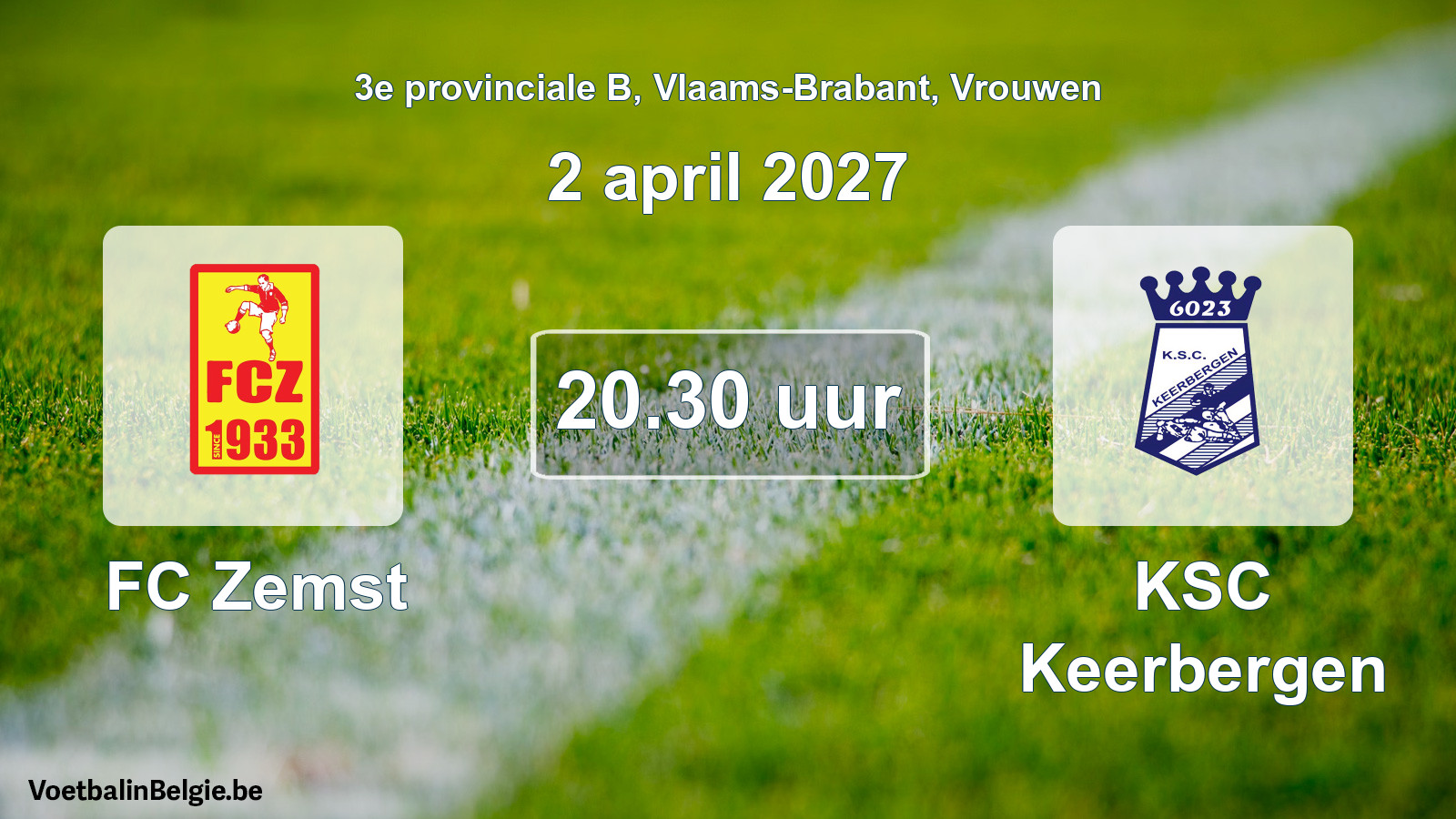 Geplande wedstrijd vrouwenvoetbal: FC Zemst - KSC Keerbergen (2 april 2027)