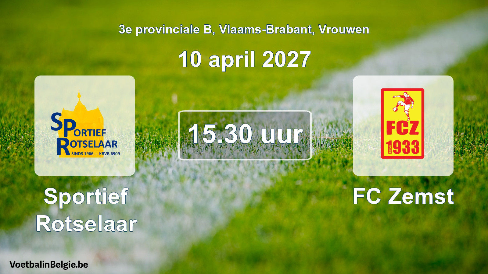 Match prévu football femmes: Sportief Rotselaar - FC Zemst (10 avril 2027)