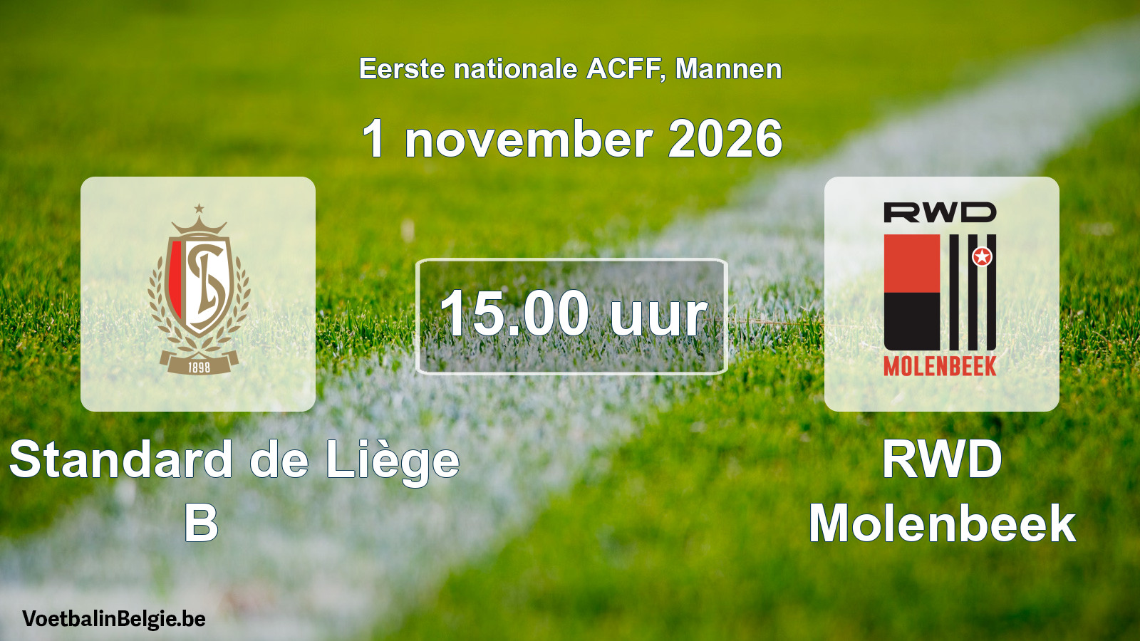 Geplantes Spiel männer-Fußball: R. Standard de Liège B - RWD Molenbeek (1 November 2026)