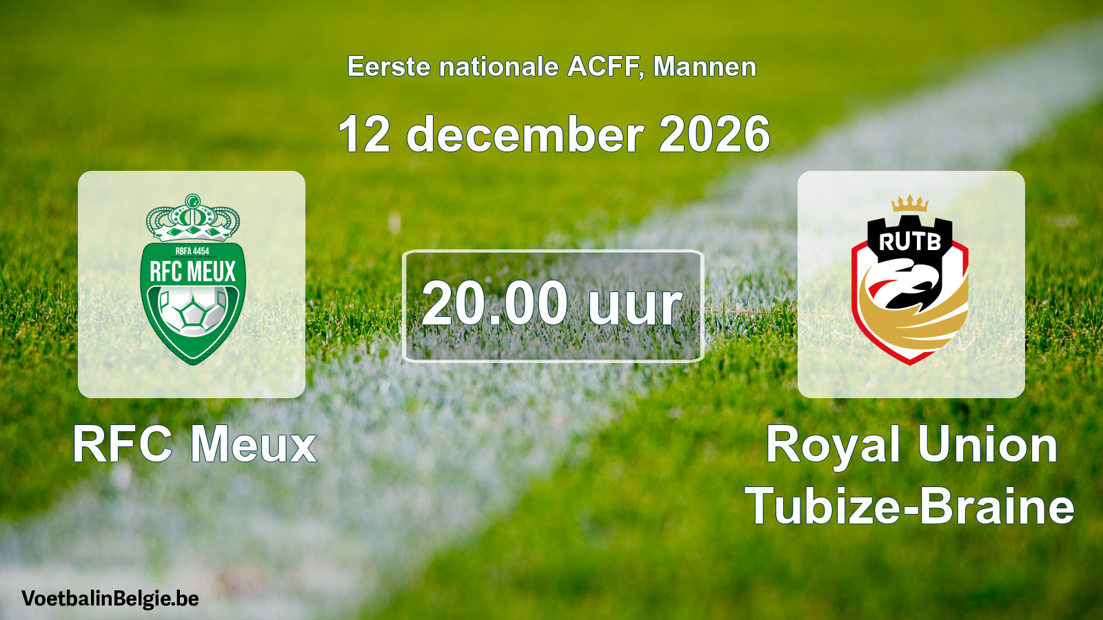 Geplande wedstrijd mannenvoetbal: RFC Meux - Royal Union Tubize-Braine (12 december 2026)