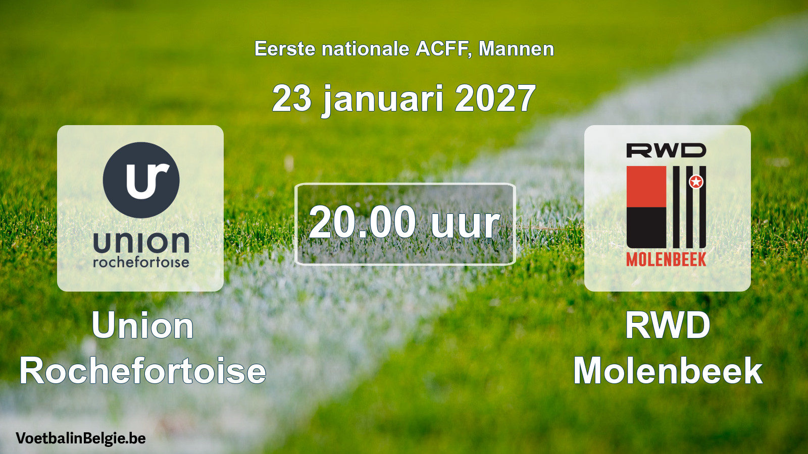 Geplande wedstrijd mannenvoetbal: Union Rochefortoise - RWD Molenbeek (23 januari 2027)