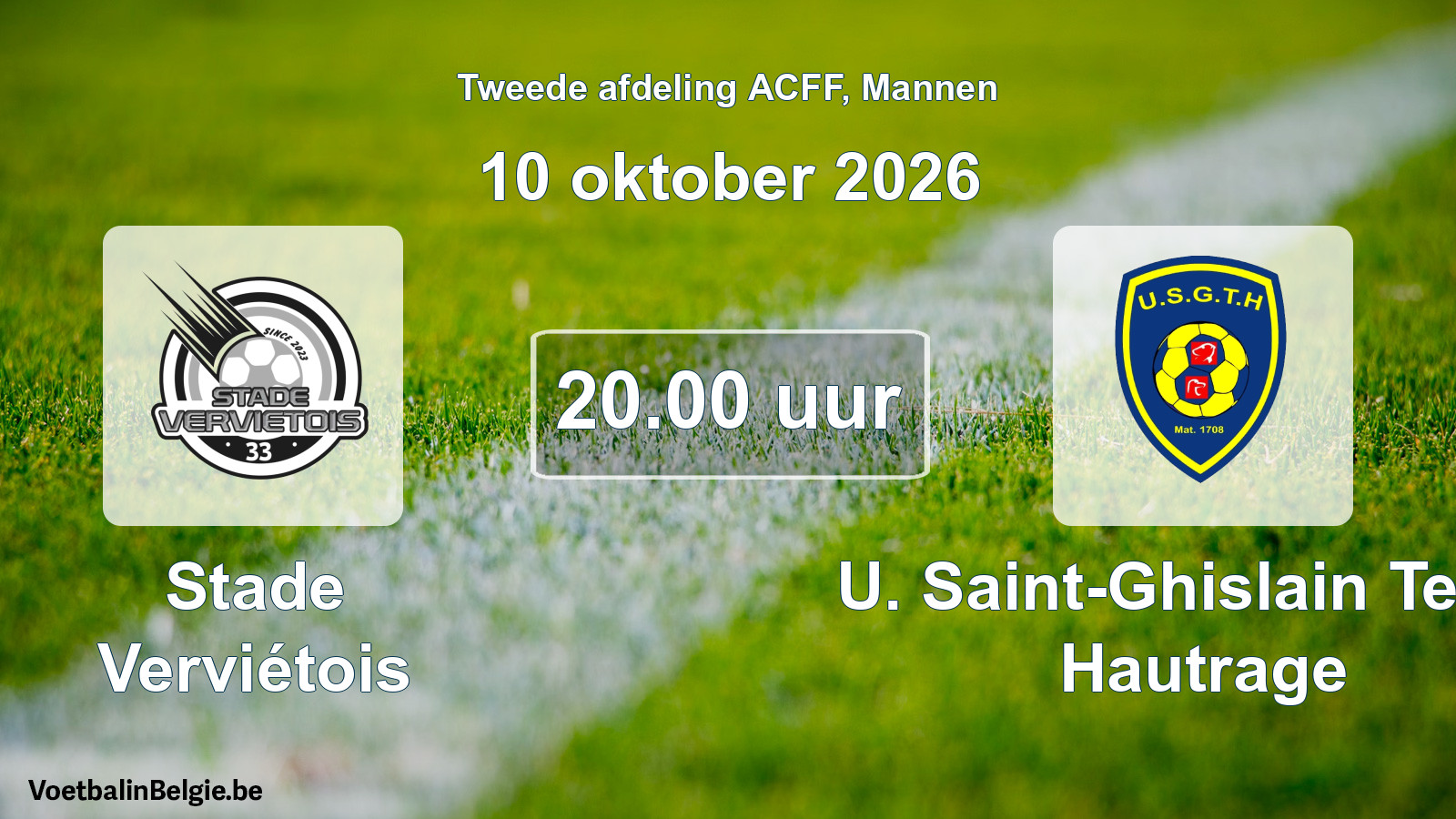 Geplande wedstrijd mannenvoetbal: Stade Verviétois - U. Saint-Ghislain Tertre Hautrage (10 oktober 2026)