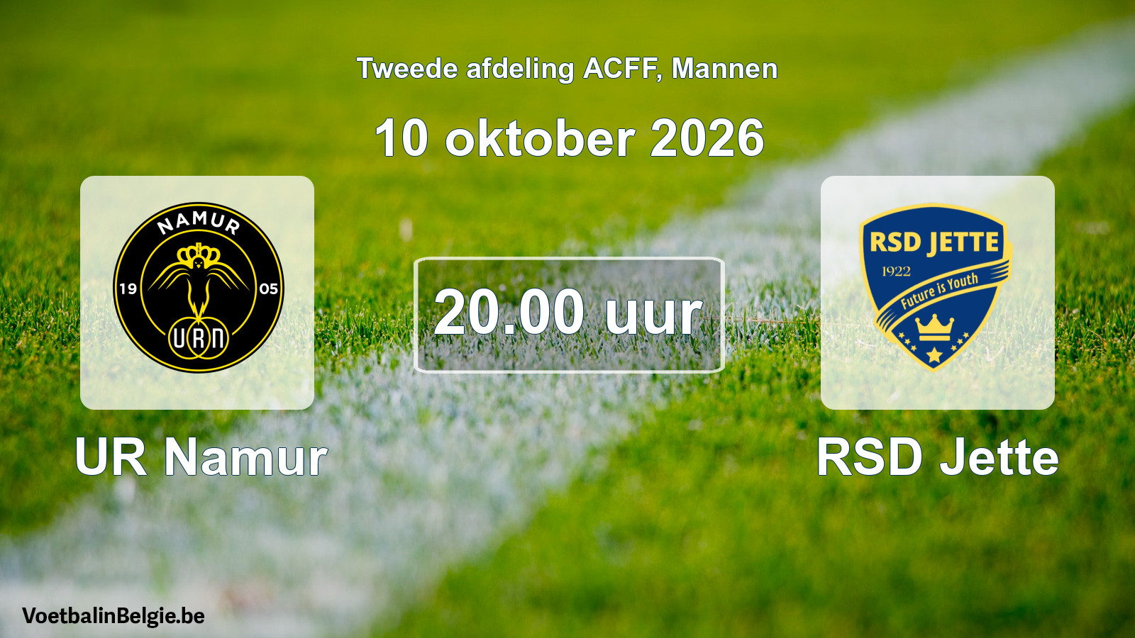 Geplande wedstrijd mannenvoetbal: UR Namur - RSD Jette (10 oktober 2026)