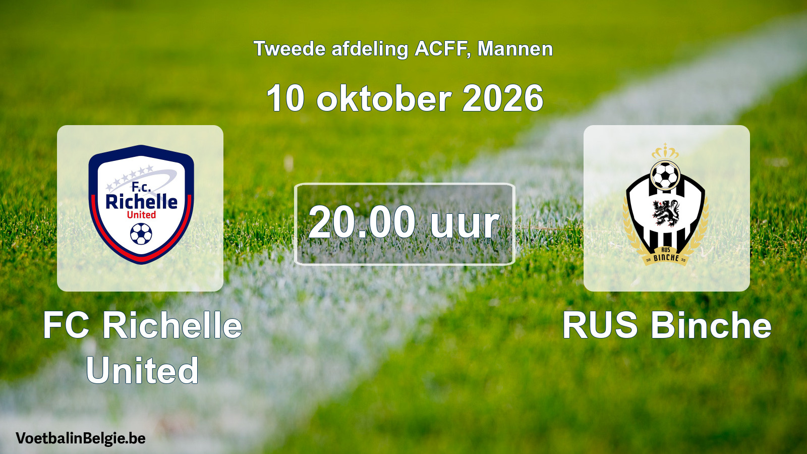 Geplande wedstrijd mannenvoetbal: FC Richelle United - RUS Binche (10 oktober 2026)