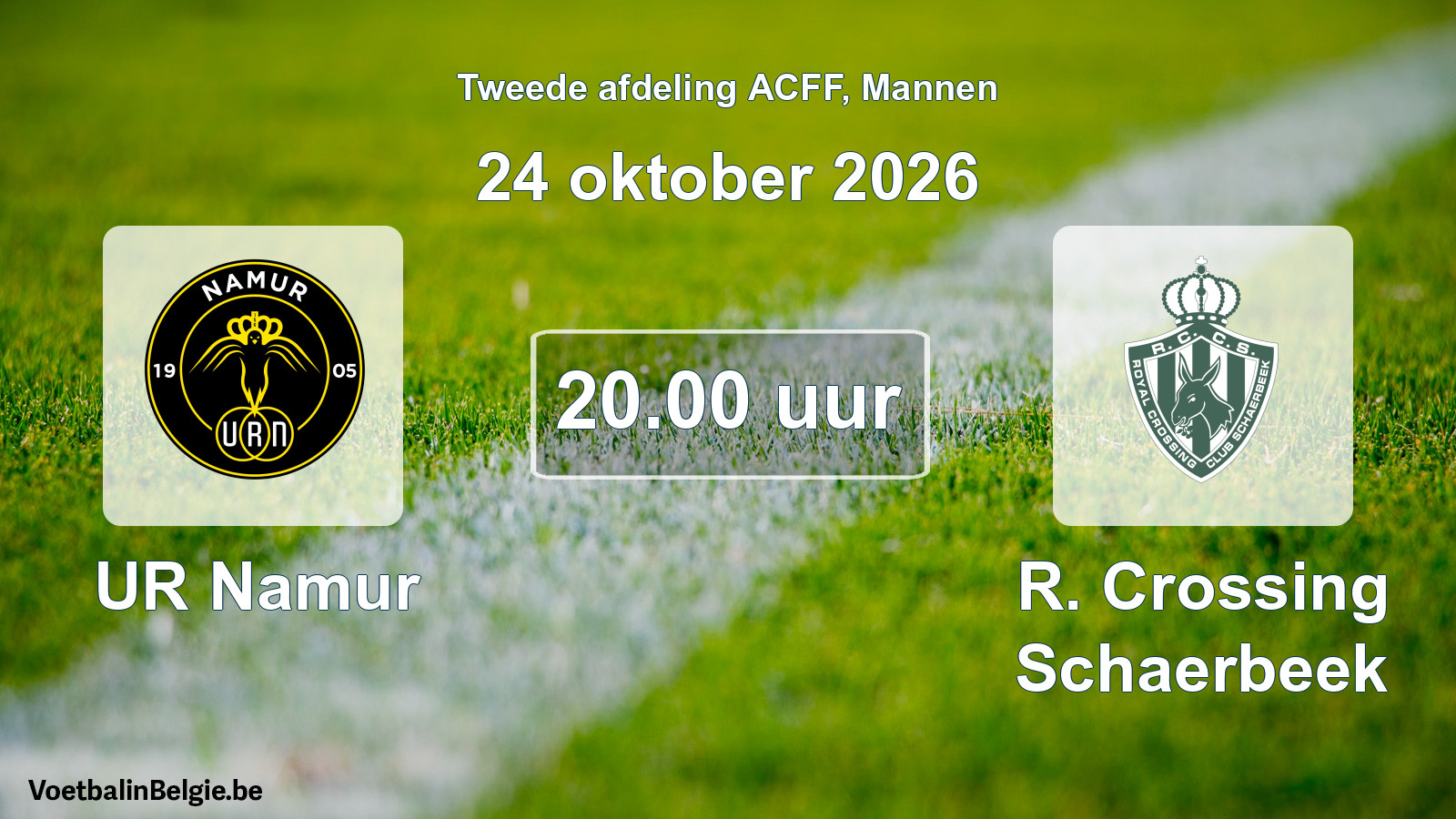 Geplande wedstrijd mannenvoetbal: UR Namur - R. Crossing Schaerbeek (24 oktober 2026)