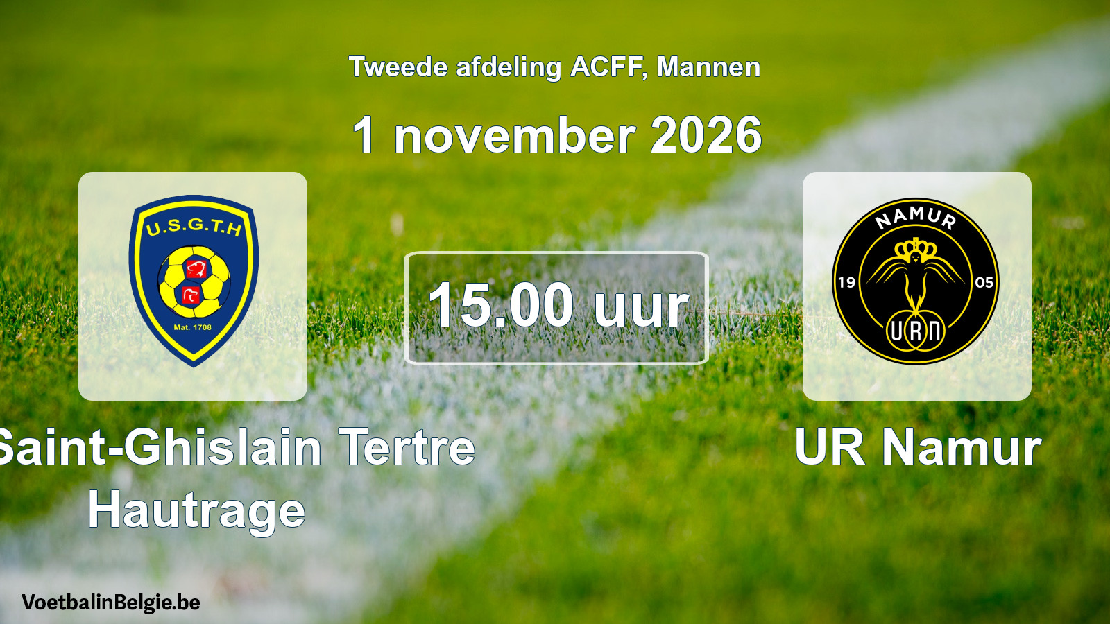 Geplande wedstrijd mannenvoetbal: U. Saint-Ghislain Tertre Hautrage - UR Namur (1 november 2026)