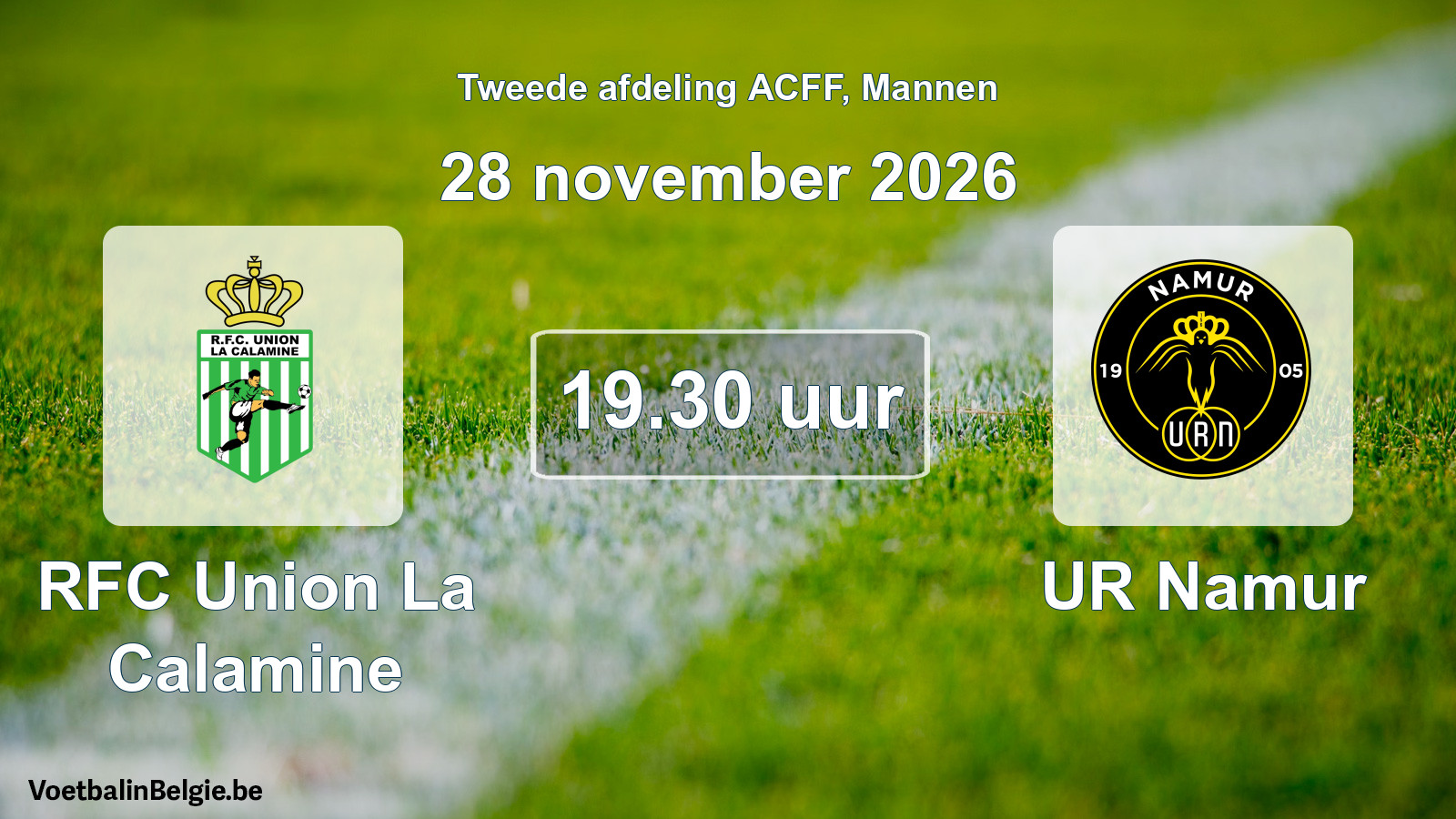 Geplande wedstrijd mannenvoetbal: RFC Union La Calamine - UR Namur (28 november 2026)
