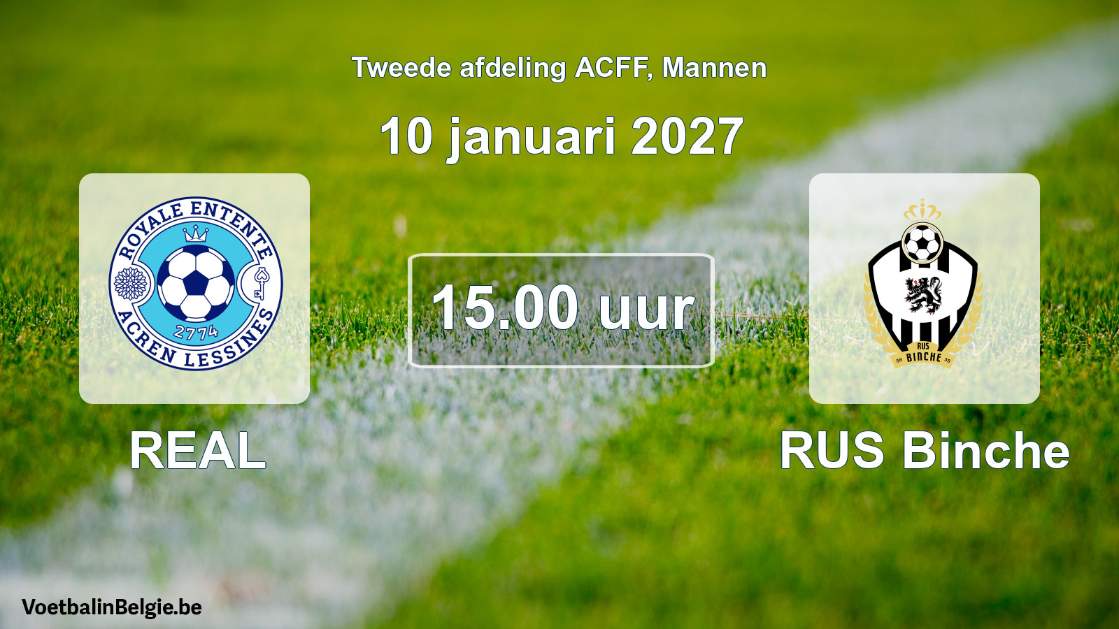 Geplantes Spiel männer-Fußball: REAL - RUS Binche (10 Januar 2027)