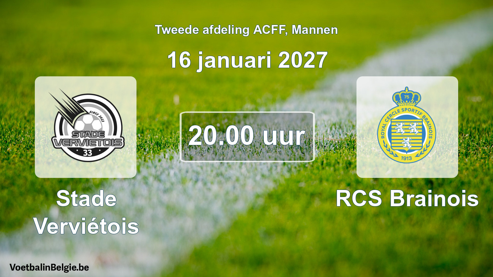 Geplande wedstrijd mannenvoetbal: Stade Verviétois - RCS Brainois (16 januari 2027)